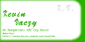 kevin vaczy business card